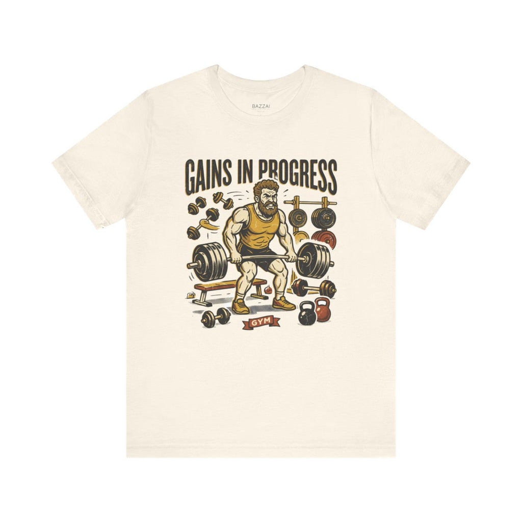 Gym Lover T-Shirt — Gains in Progress — t-shirt design