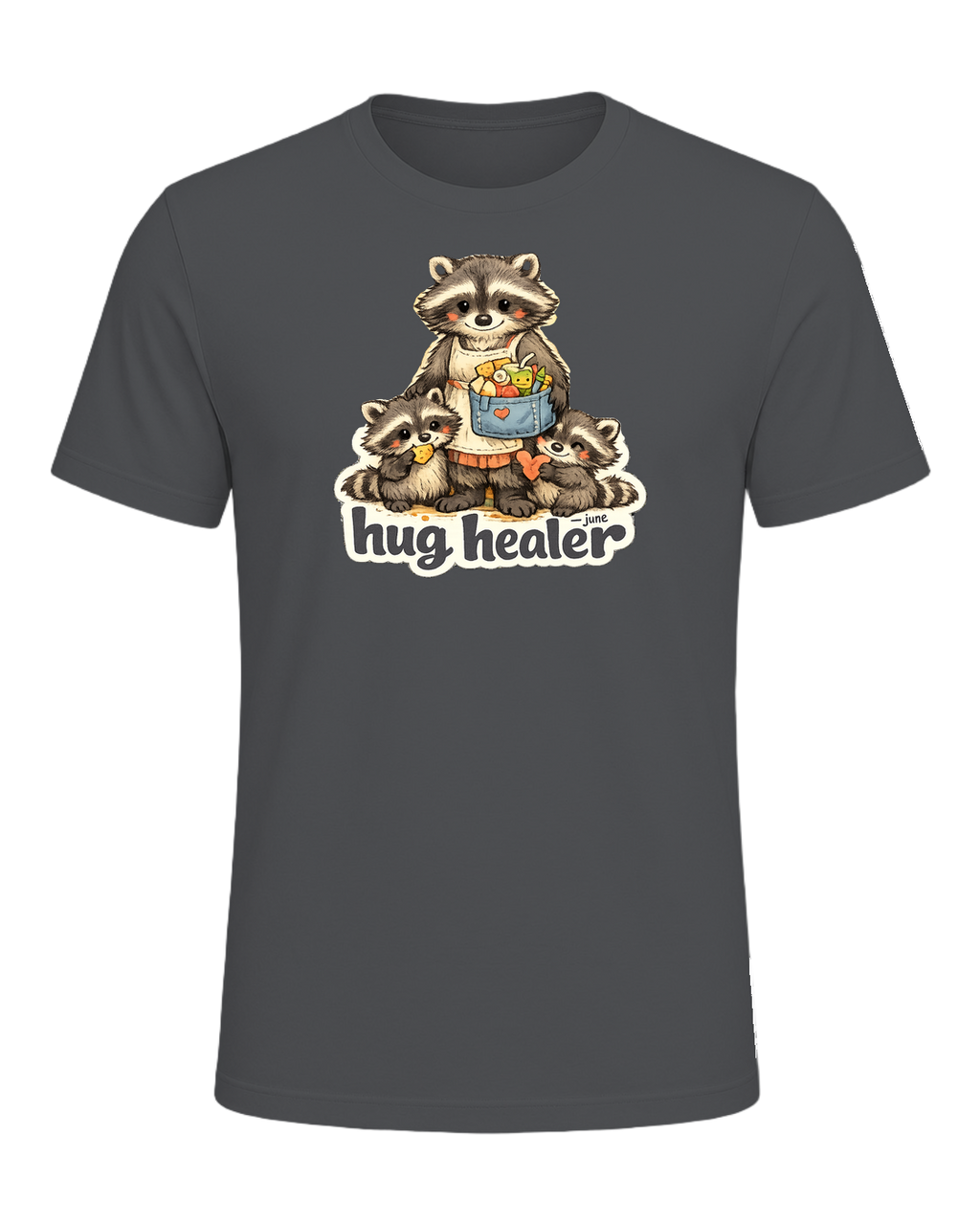 Snack Dealer, Hug Healer Tee — Asphalt