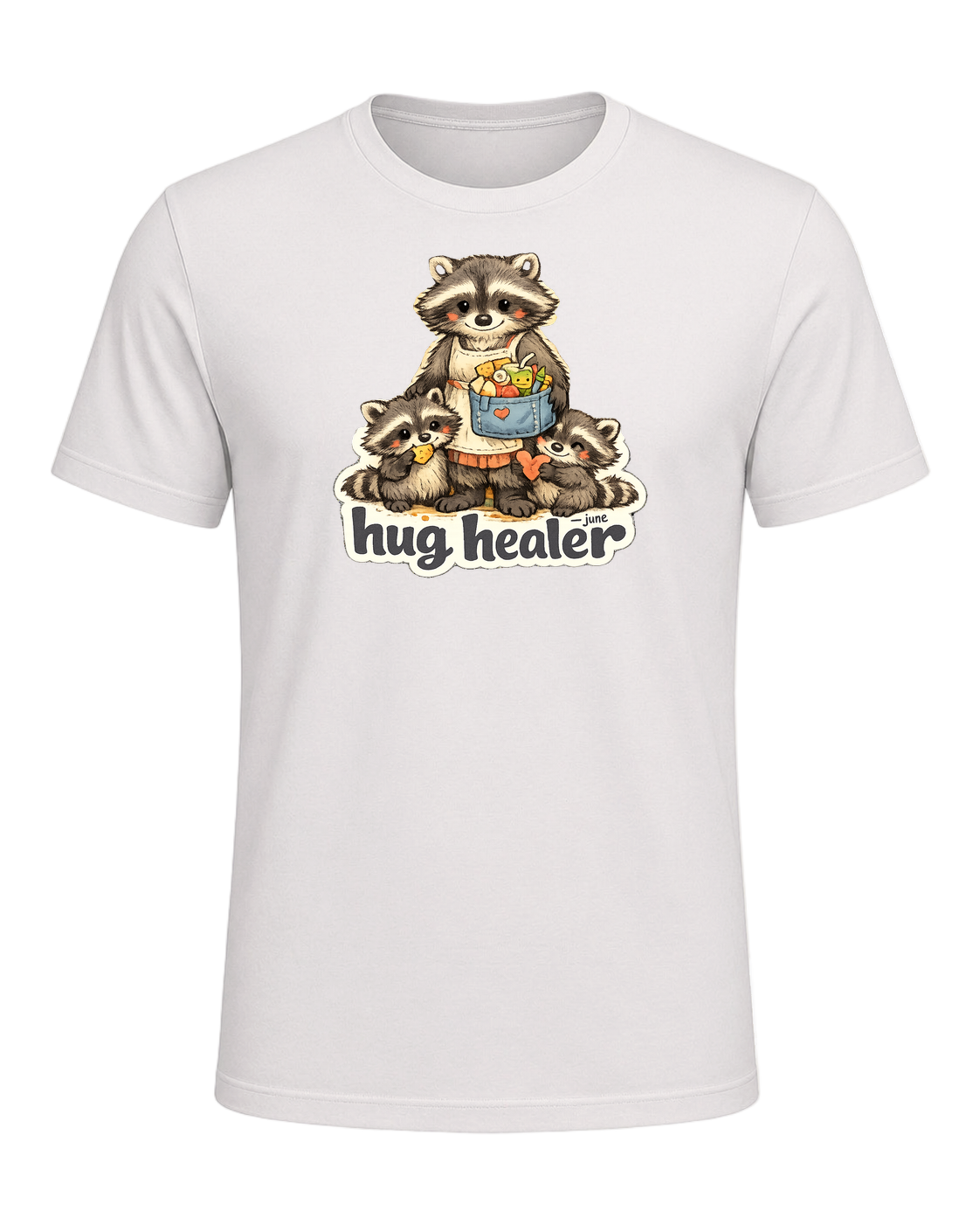 Snack Dealer, Hug Healer Tee — Heather Cement