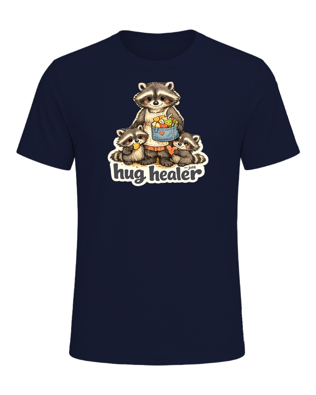 Snack Dealer, Hug Healer Tee — Navy