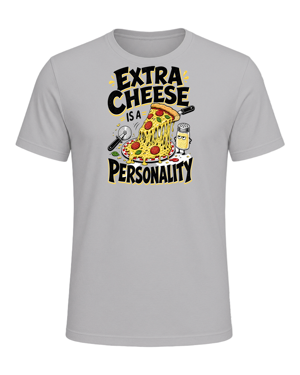 EXTRA CHEESE IS A PERSONALITY — Athletic Heather