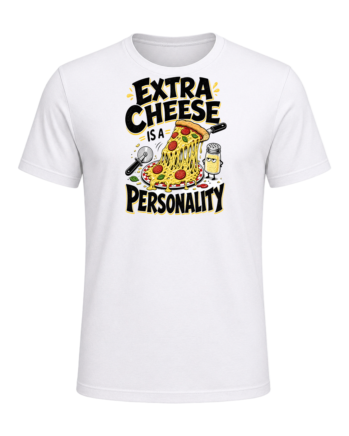 EXTRA CHEESE IS A PERSONALITY — White