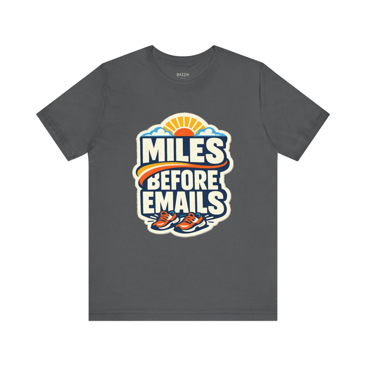 Funny Running T-Shirt — Miles Before Emails — running t-shirt design by Reggie