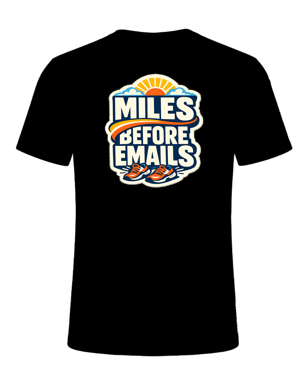 Miles Before Emails Tee — Black