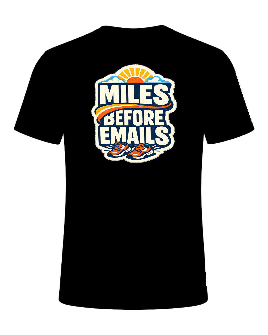 Miles Before Emails Tee — Black