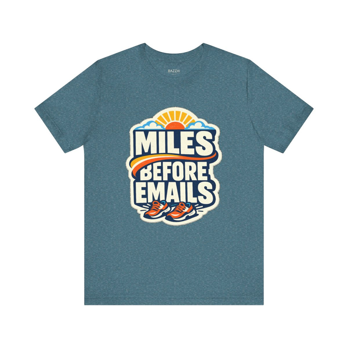 Funny Running T-Shirt — Miles Before Emails — running t-shirt design by Reggie