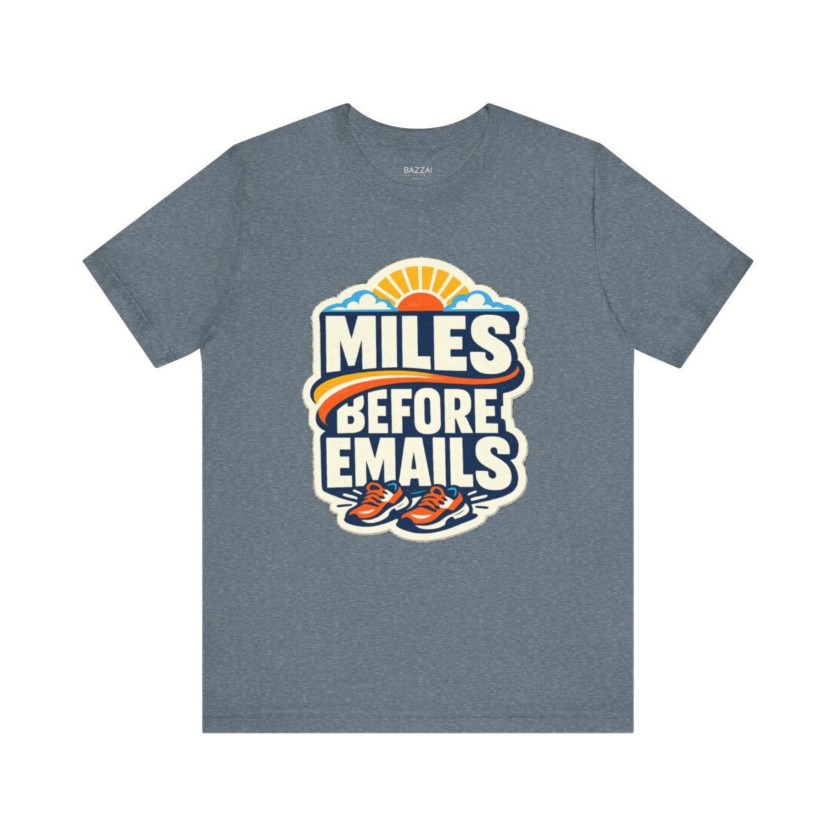 Funny Running T-Shirt — Miles Before Emails — running t-shirt design by Reggie