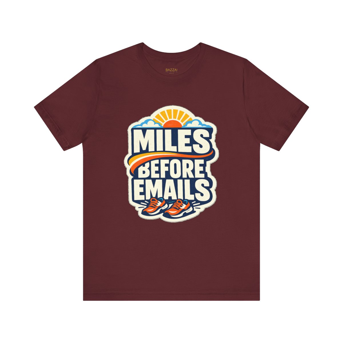 Funny Running T-Shirt — Miles Before Emails — running t-shirt design by Reggie