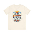 Funny Running T-Shirt — Miles Before Emails — running t-shirt design by Reggie