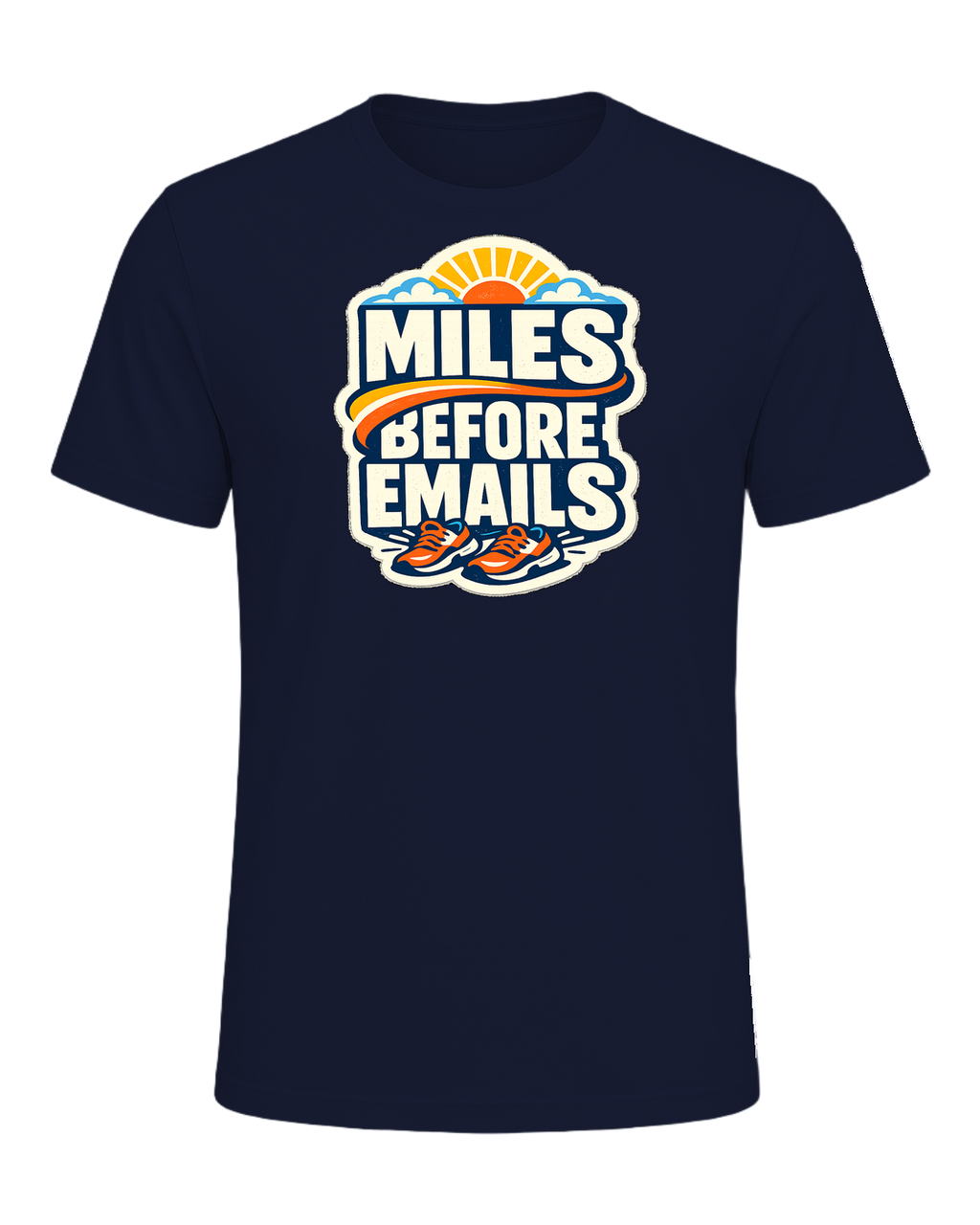 Miles Before Emails Tee — Navy