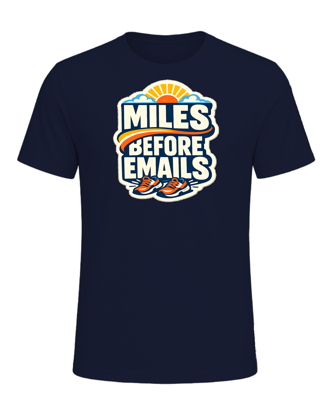 Miles Before Emails Tee — Navy