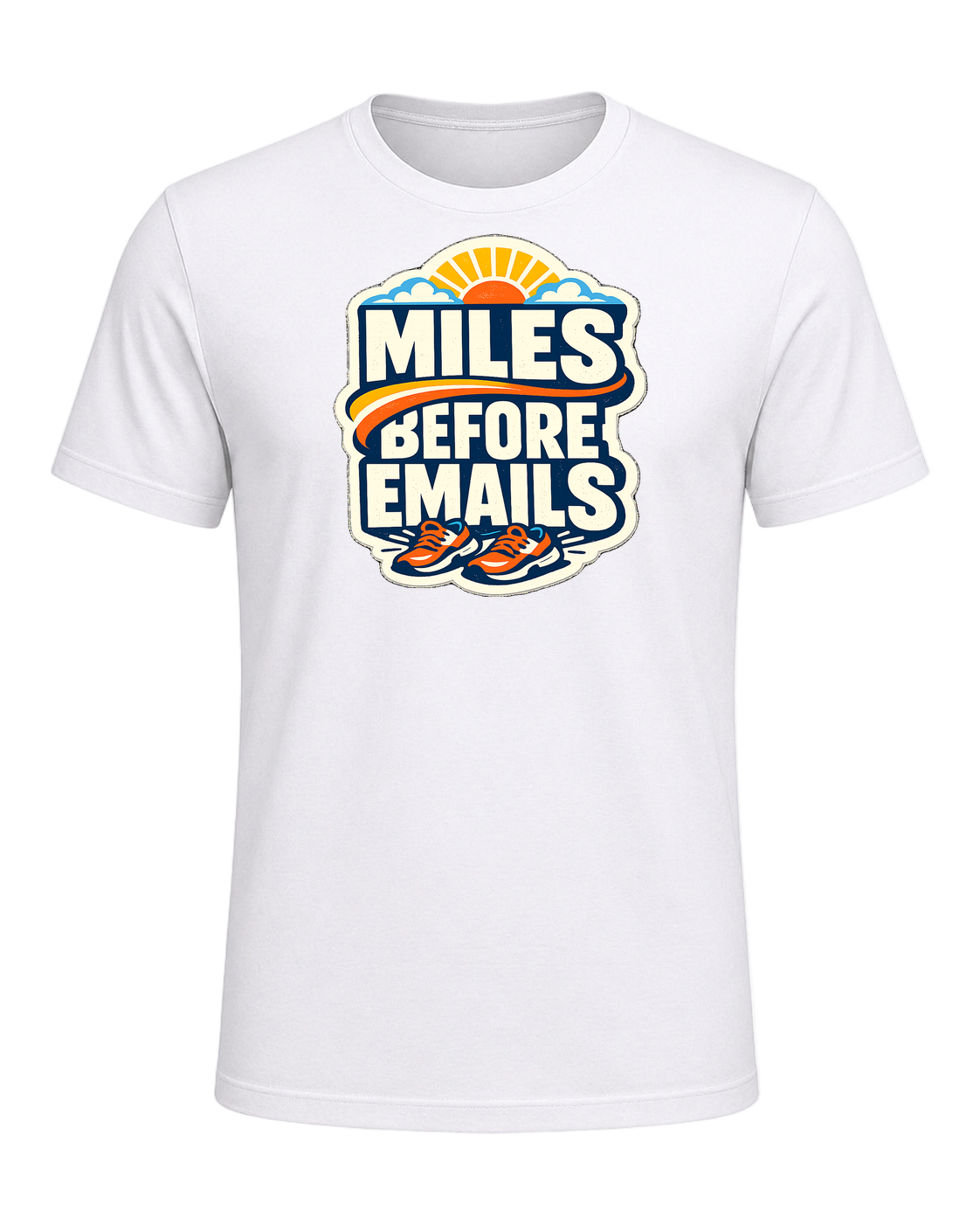 Miles Before Emails Tee — White