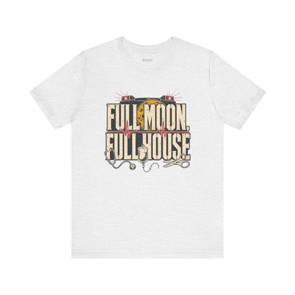 Night Shift Nurse T-Shirt — Full Moon, Full House — t-shirt design
