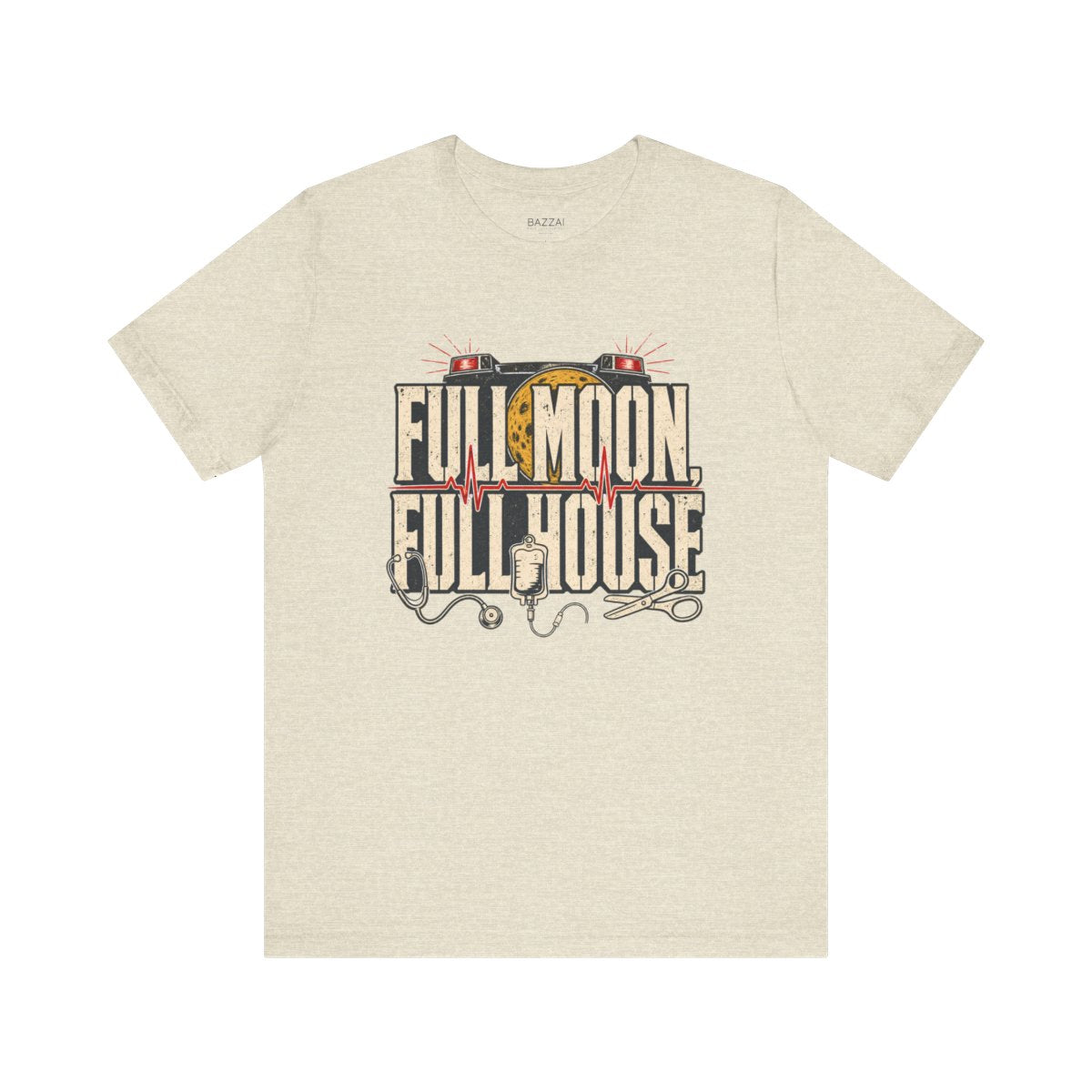 Night Shift Nurse T-Shirt — Full Moon, Full House — t-shirt design
