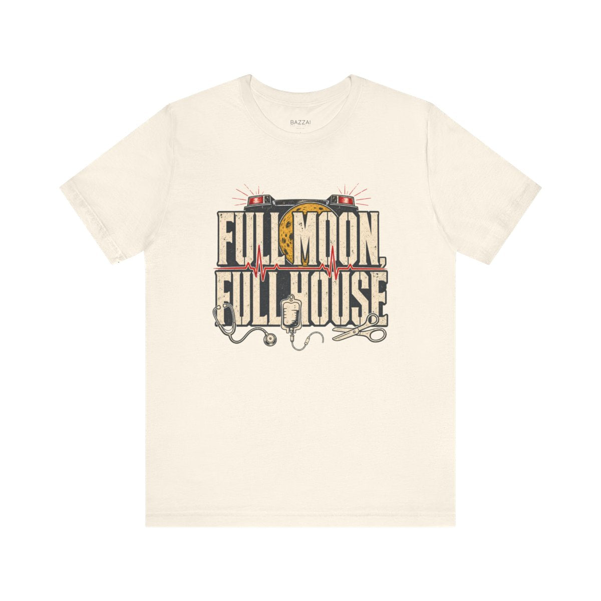 Night Shift Nurse T-Shirt — Full Moon, Full House — t-shirt design
