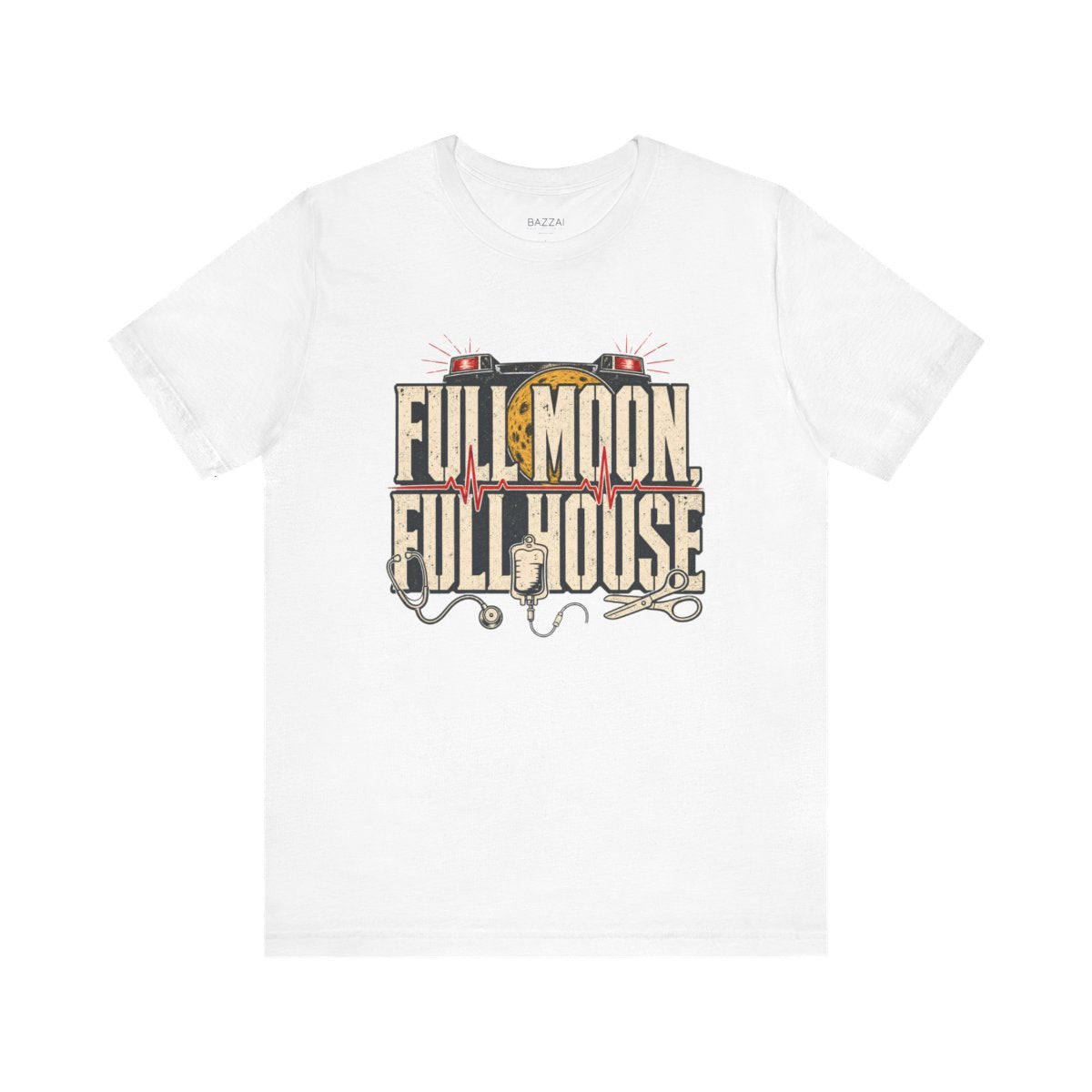 Night Shift Nurse T-Shirt — Full Moon, Full House — t-shirt design
