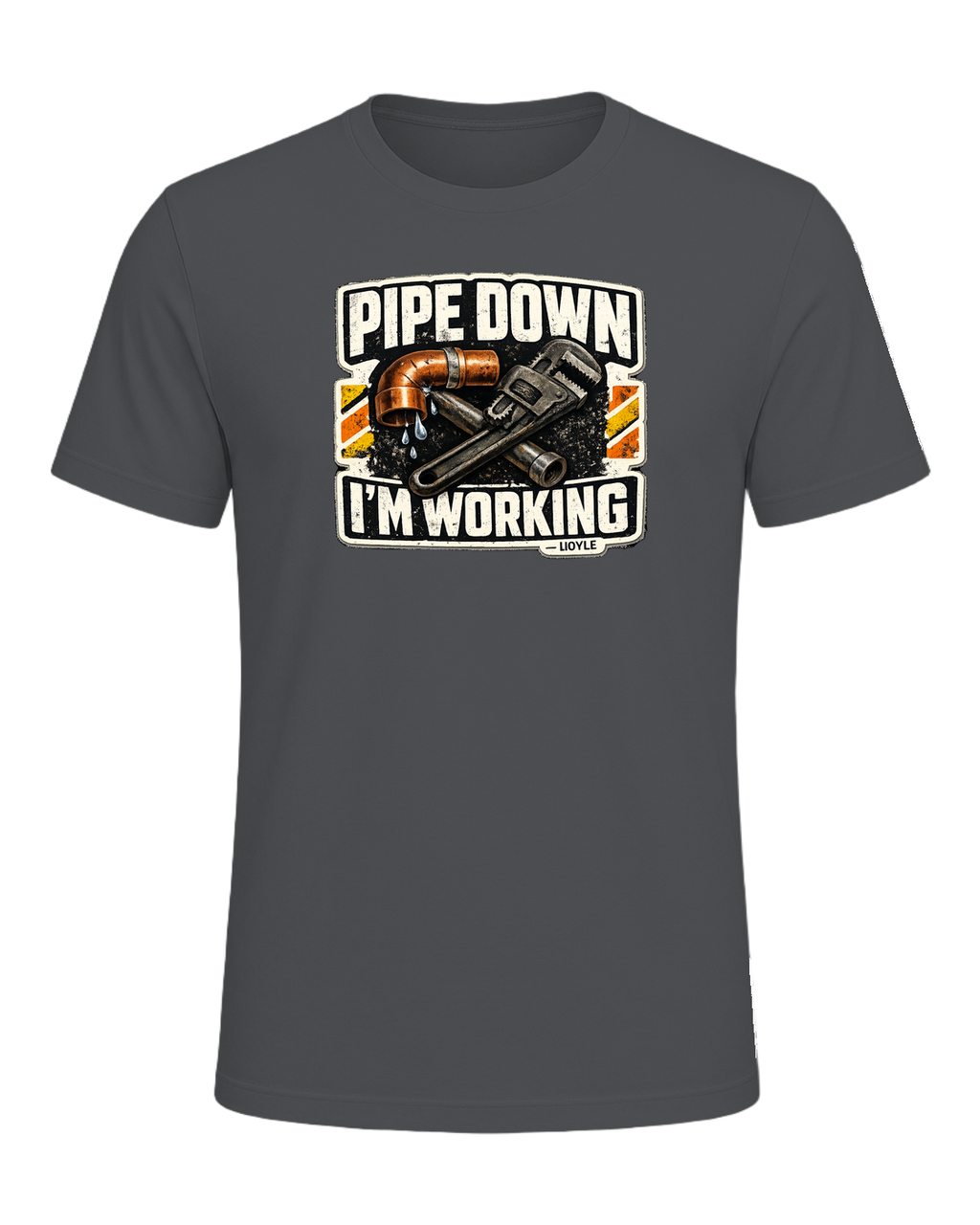Pipe Down, I'm Working Tee — Asphalt