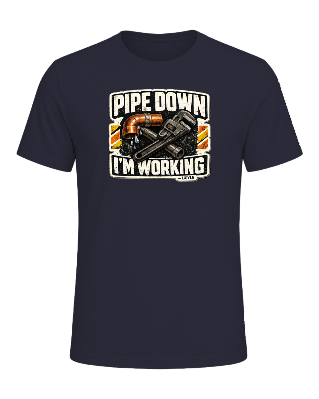 Pipe Down, I'm Working Tee — Heather Navy