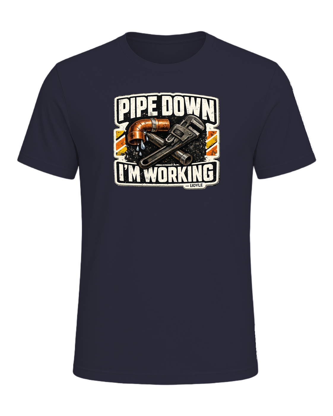 Pipe Down, I'm Working Tee — Heather Navy