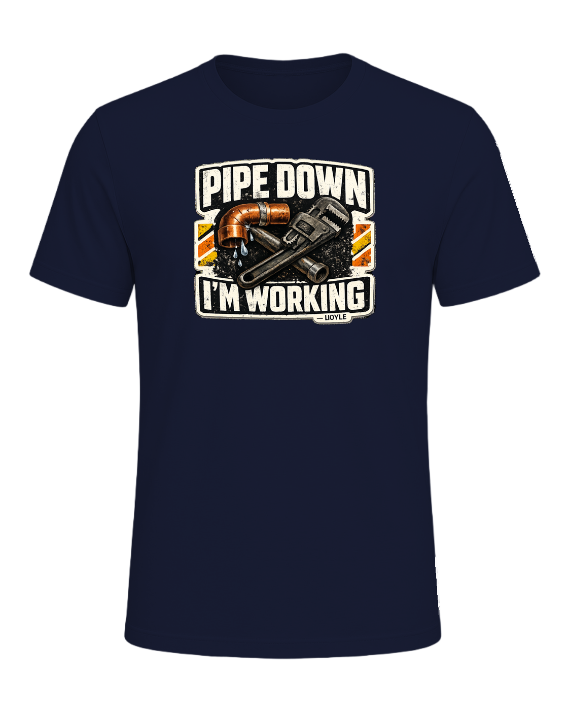 Pipe Down, I'm Working Tee — Navy