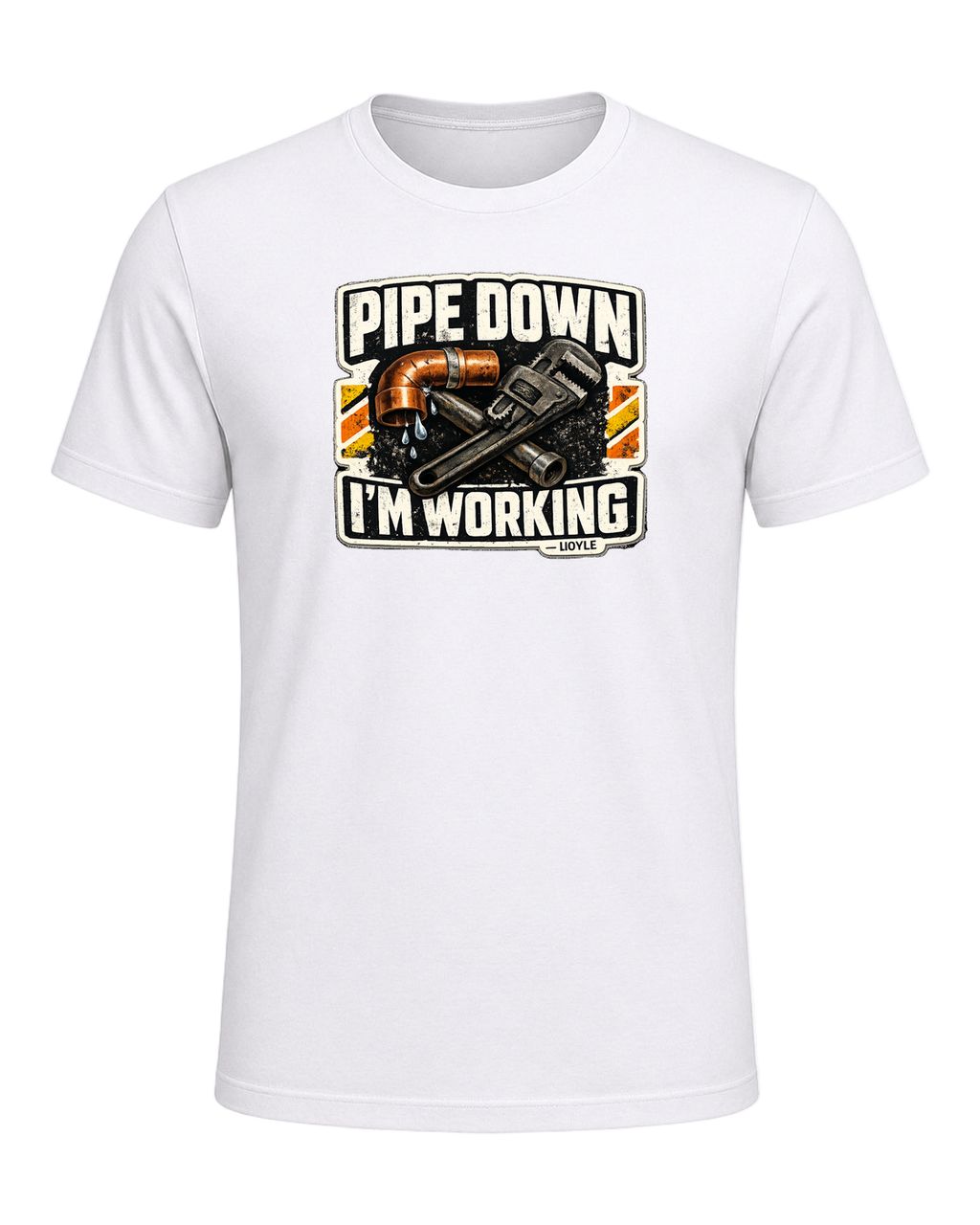 Pipe Down, I'm Working Tee — White