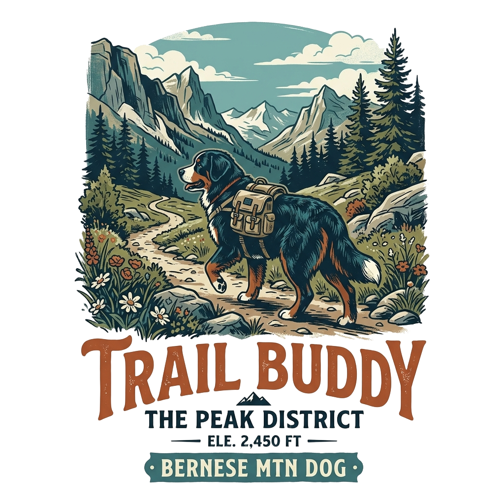 Bernese Mountain Dog Hiking
