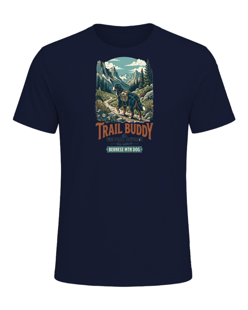 Bernese Mountain Dog Hiking — Navy