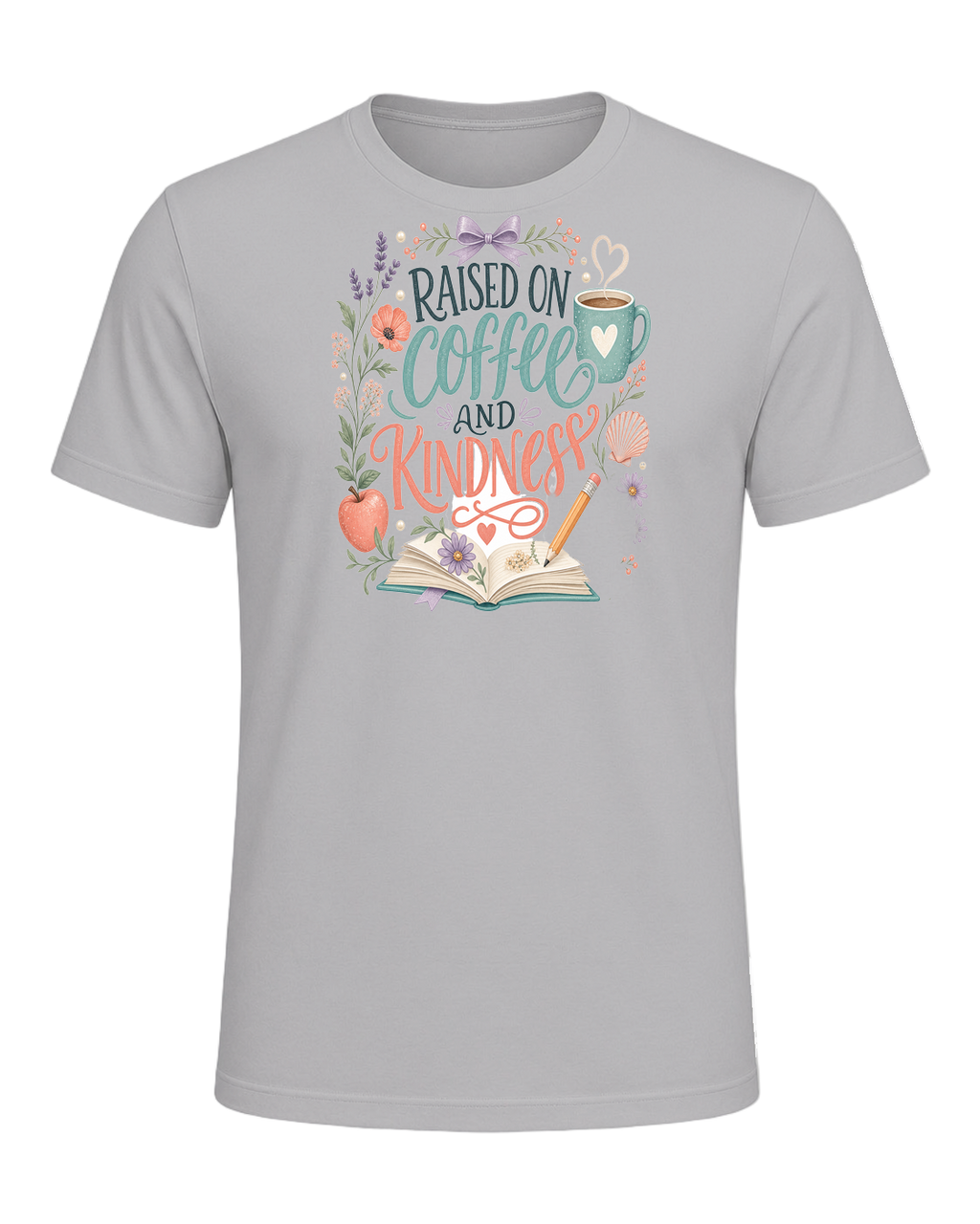 RAISED ON COFFEE AND KINDNESS — Athletic Heather