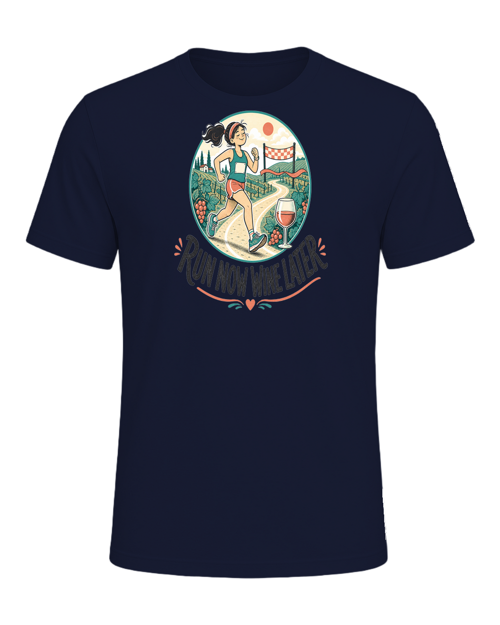 RUN NOW WINE LATER — Navy