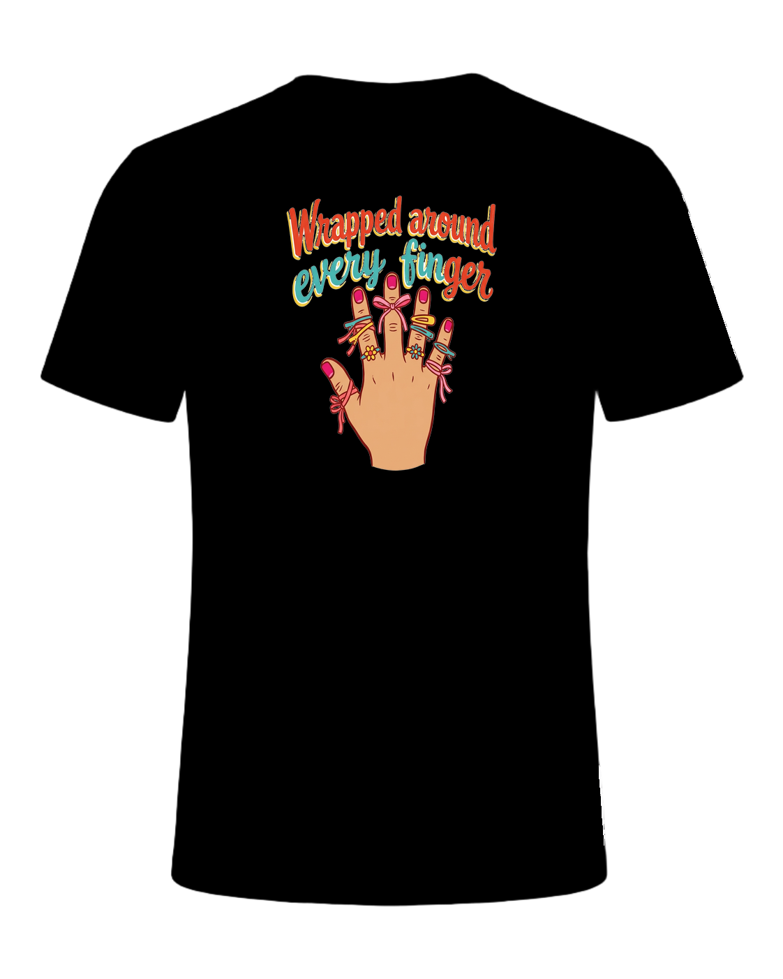 Wrapped around every finger — Black