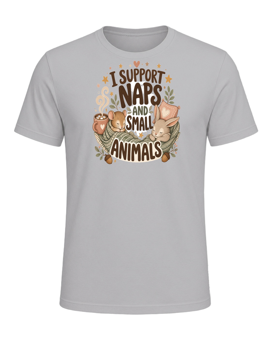 I SUPPORT NAPS AND SMALL ANIMALS — Athletic Heather
