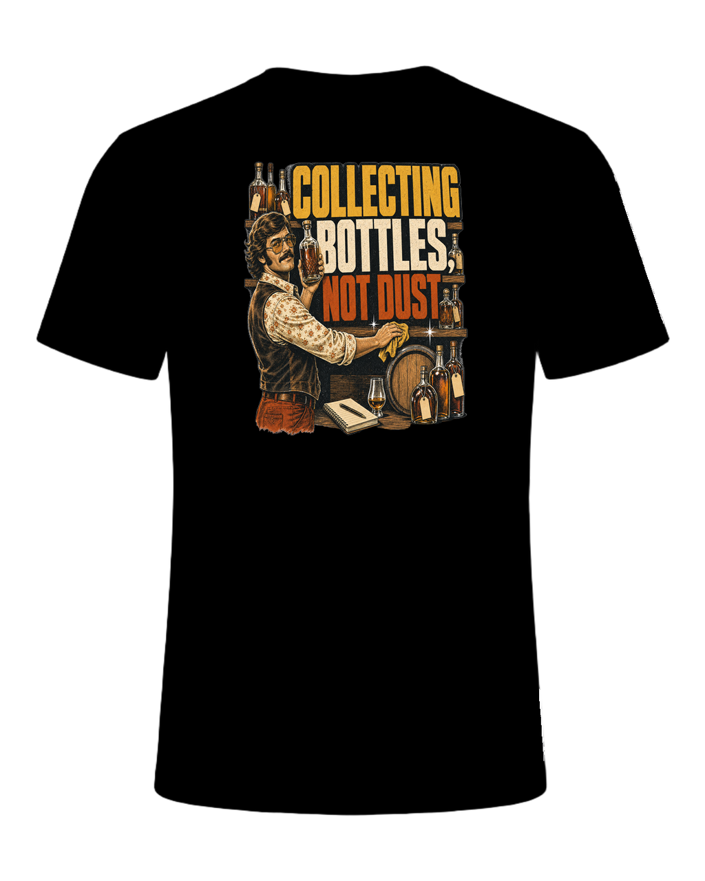 COLLECTING BOTTLES, NOT DUST — Black
