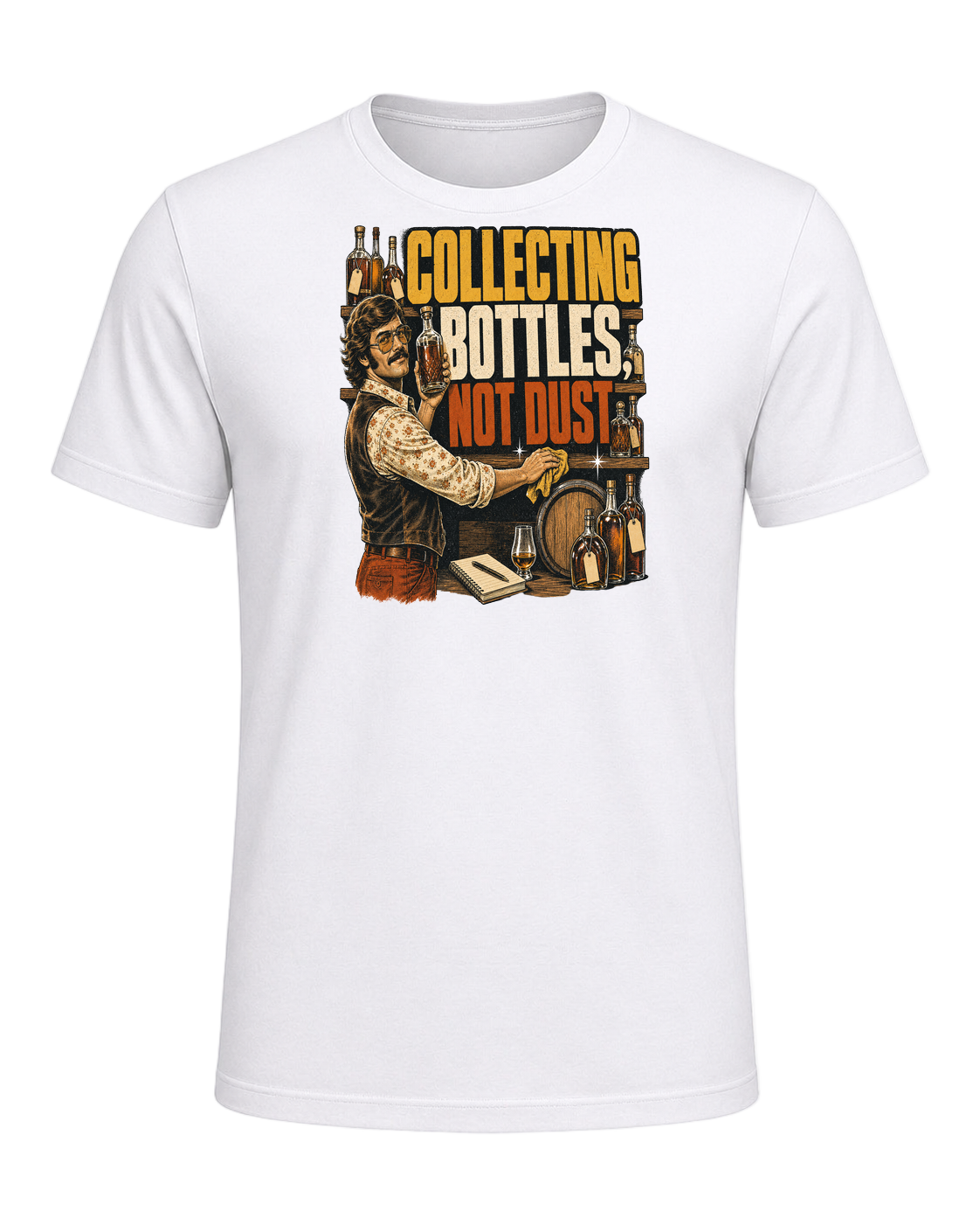 COLLECTING BOTTLES, NOT DUST — White