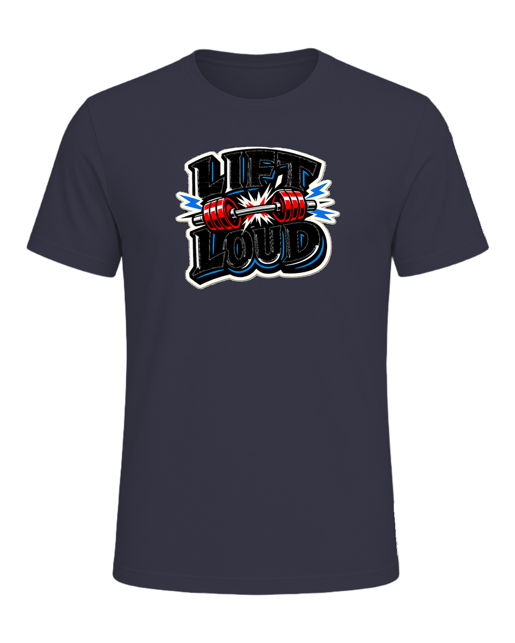 Lift Loud Tee — Heather Midnight Navy