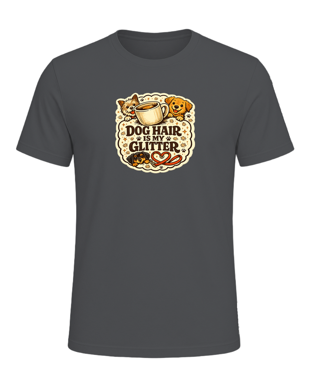 A cozy funny dog mom tee for anyone who treats pet hair like part of the outfit. — Asphalt