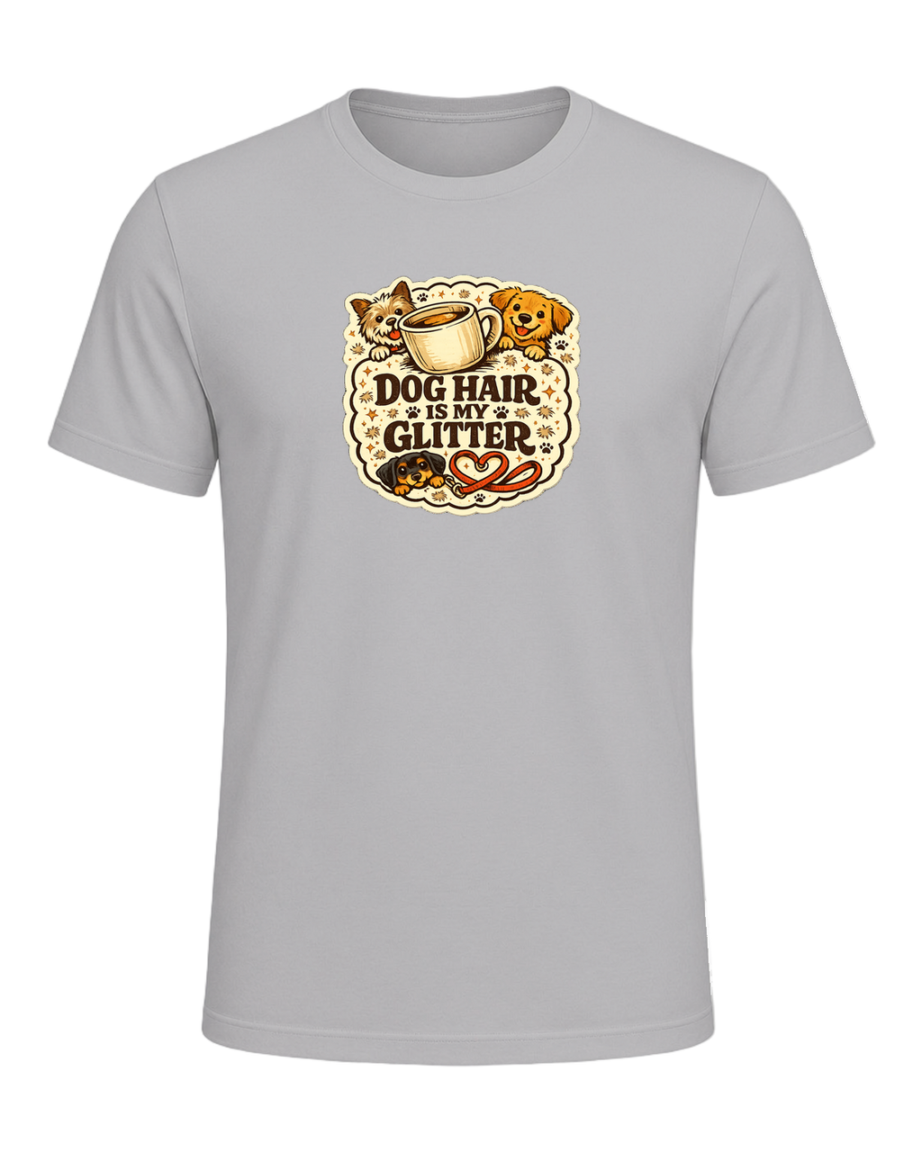 A cozy funny dog mom tee for anyone who treats pet hair like part of the outfit. — Athletic Heather