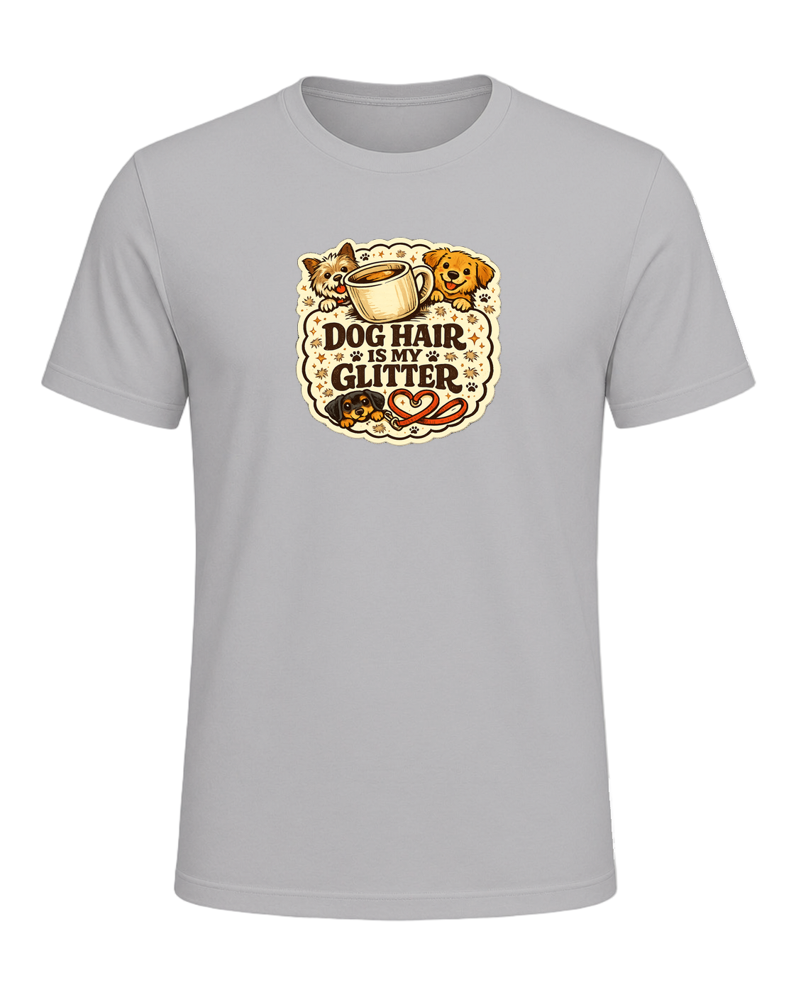 A cozy funny dog mom tee for anyone who treats pet hair like part of the outfit. — Athletic Heather