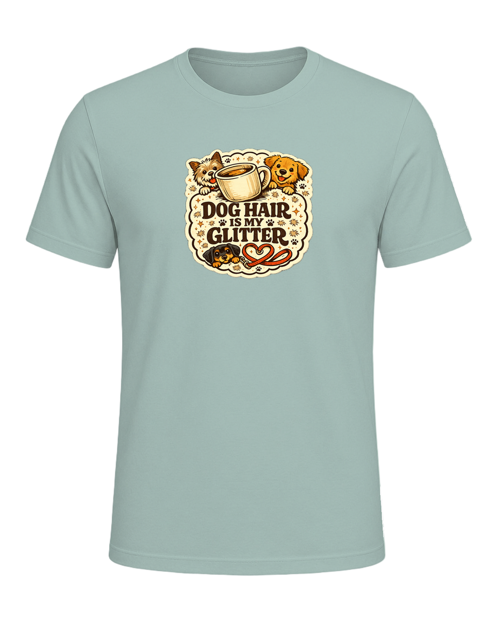 A cozy funny dog mom tee for anyone who treats pet hair like part of the outfit. — Dusty Blue