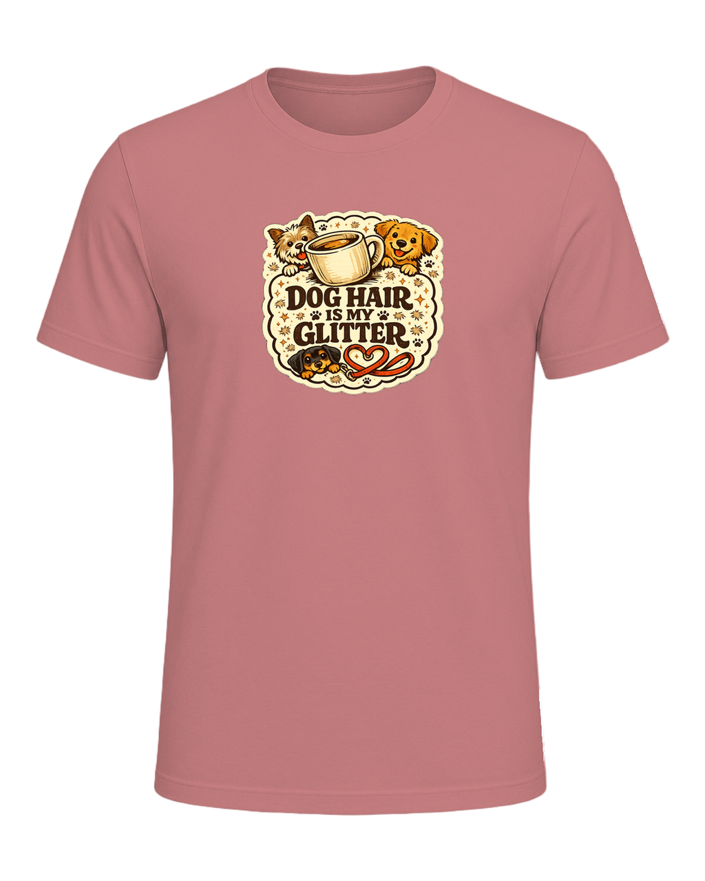 A cozy funny dog mom tee for anyone who treats pet hair like part of the outfit. — Heather Mauve