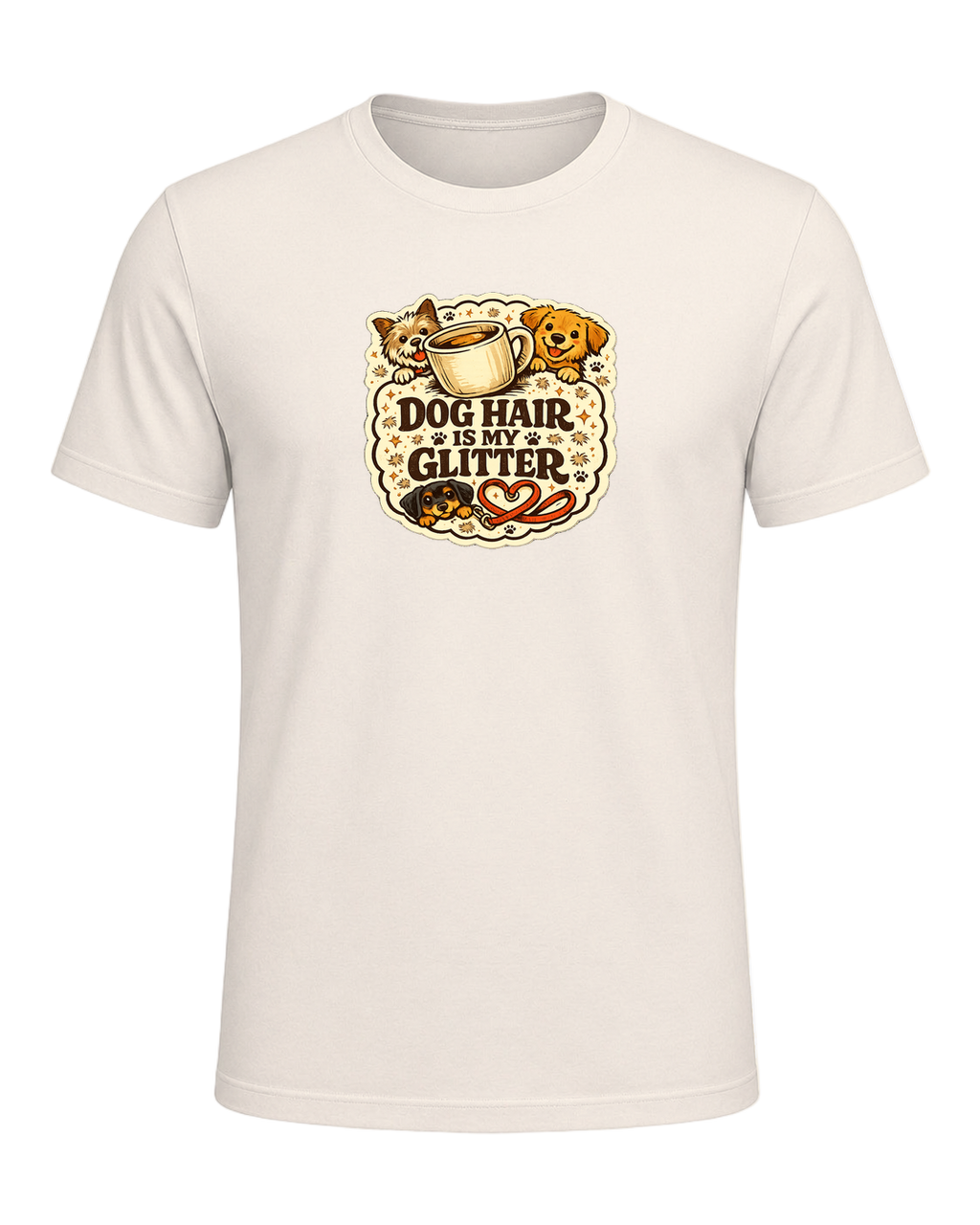 A cozy funny dog mom tee for anyone who treats pet hair like part of the outfit. — Natural