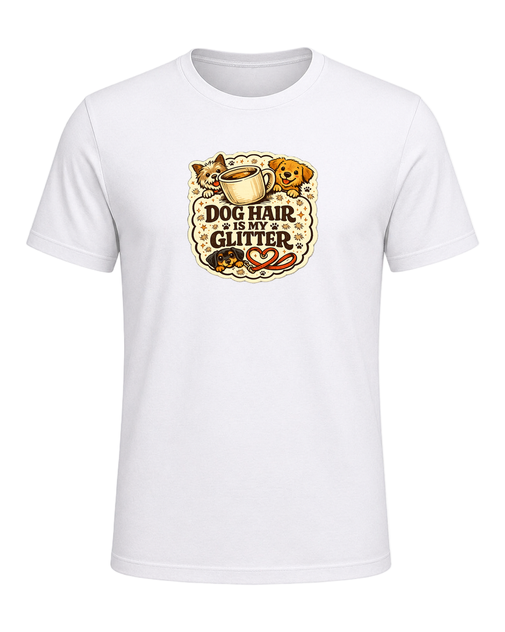 A cozy funny dog mom tee for anyone who treats pet hair like part of the outfit. — White