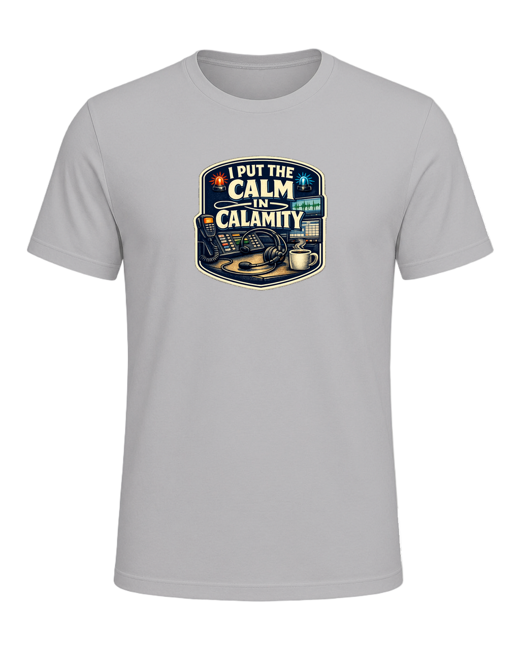 A funny 911 dispatcher tee for the calm voice in everyone else’s emergency. — Athletic Heather