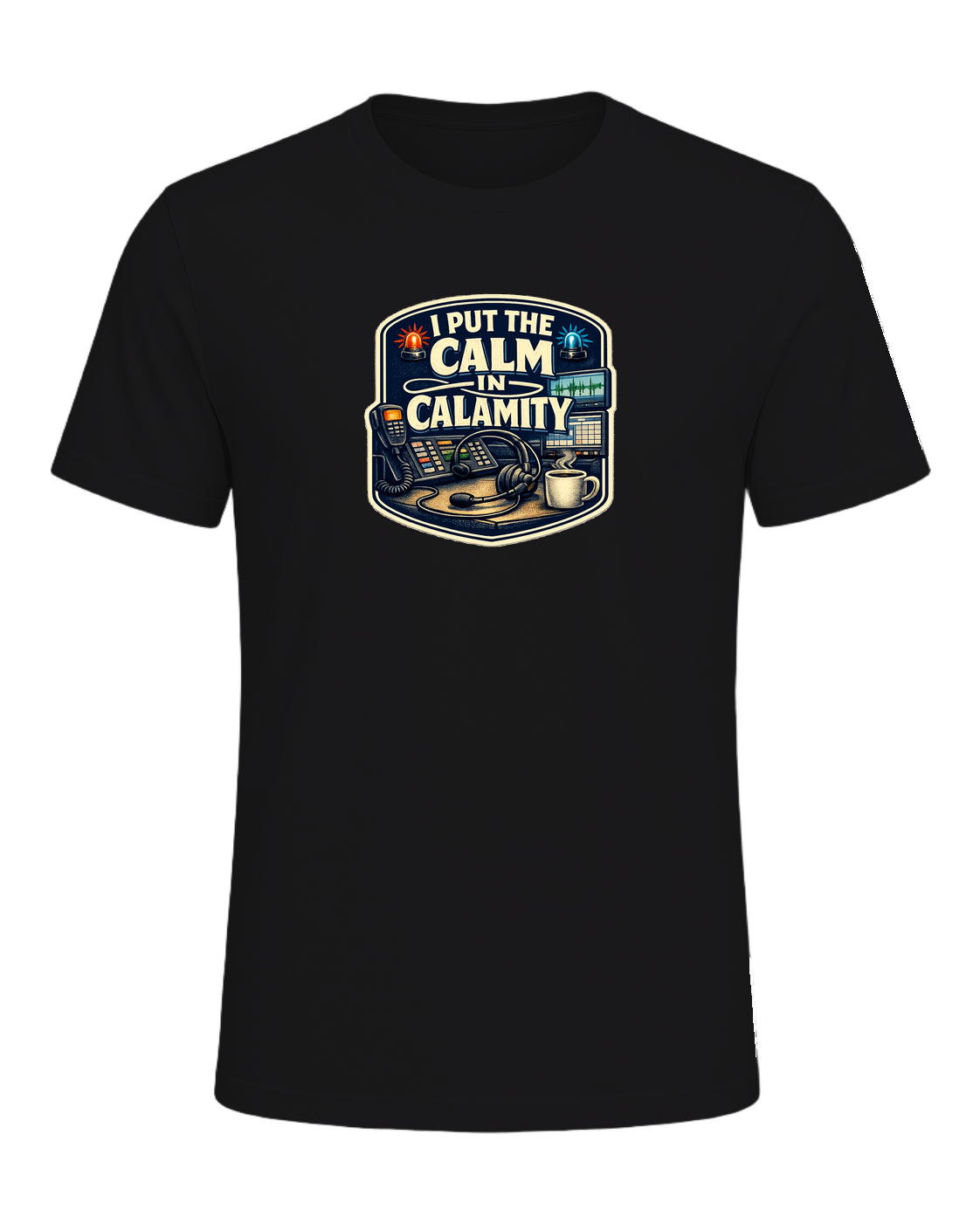 A funny 911 dispatcher tee for the calm voice in everyone else’s emergency. — Dark Grey Heather