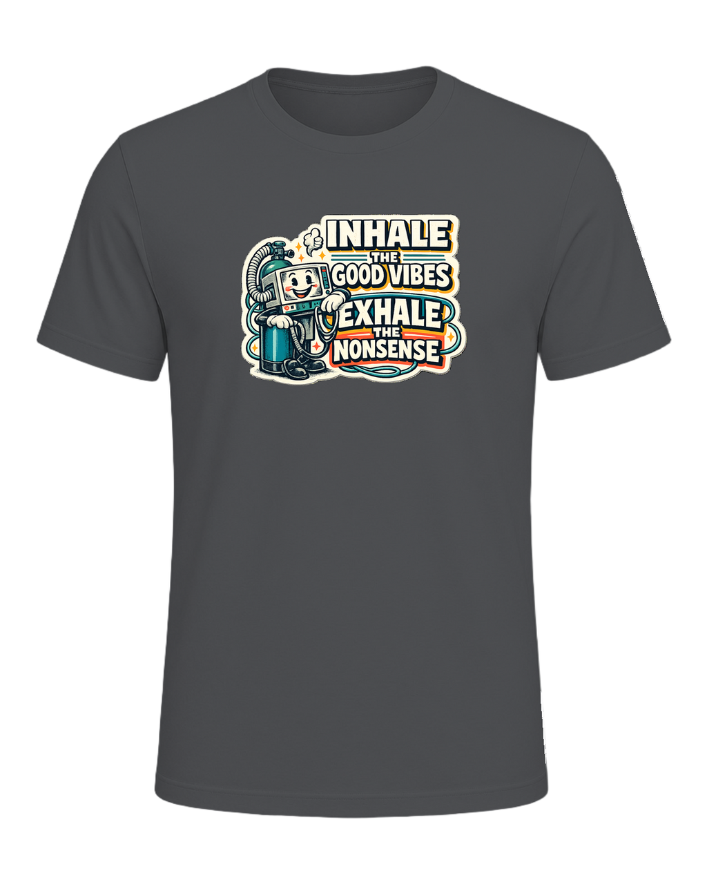Inhale The Good Vibes Exhale The Nonsense Tee — Asphalt