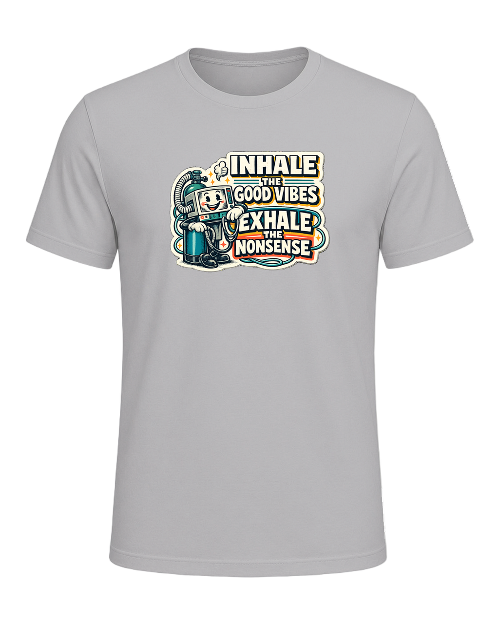 Inhale The Good Vibes Exhale The Nonsense Tee — Athletic Heather
