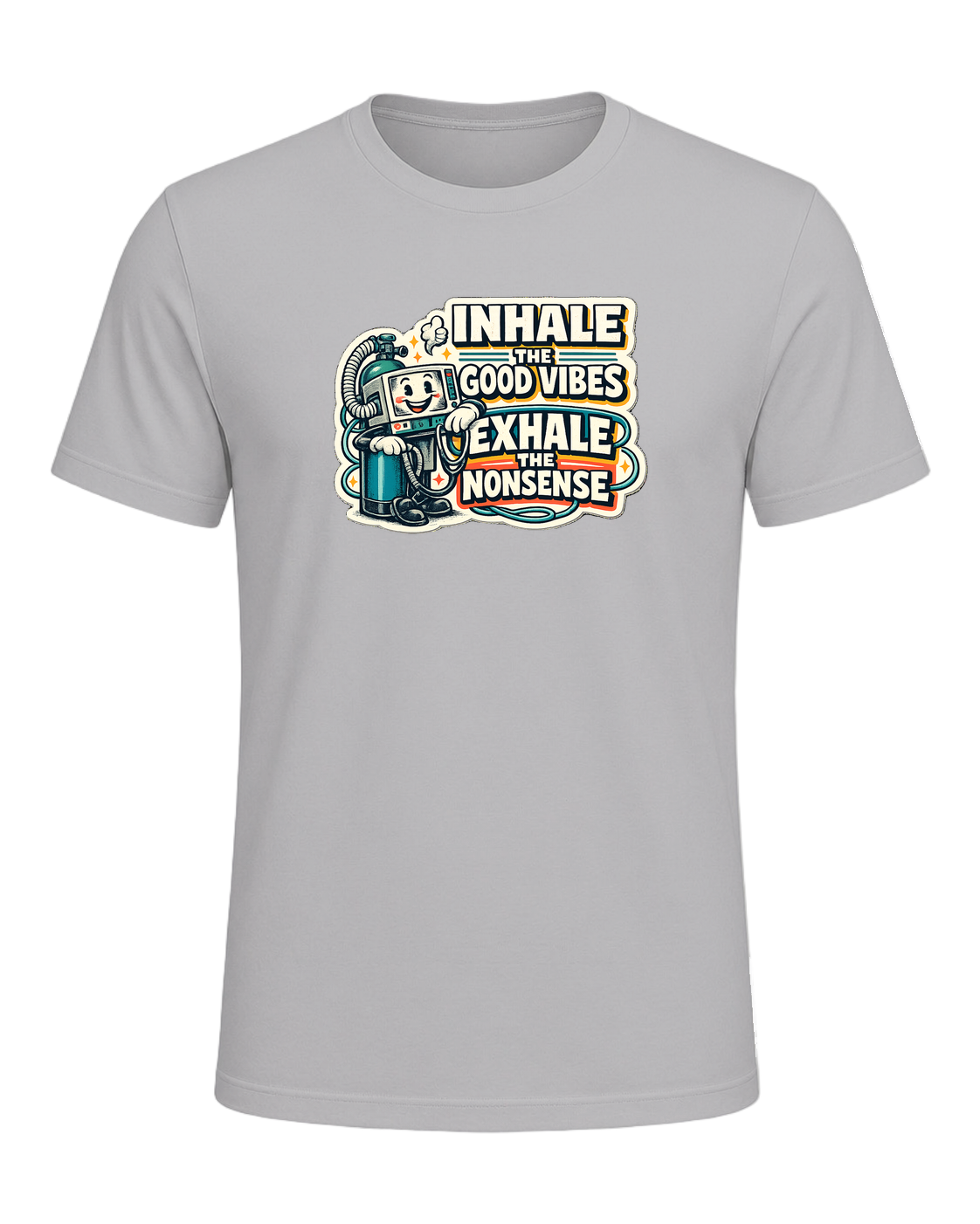 Inhale The Good Vibes Exhale The Nonsense Tee — Athletic Heather