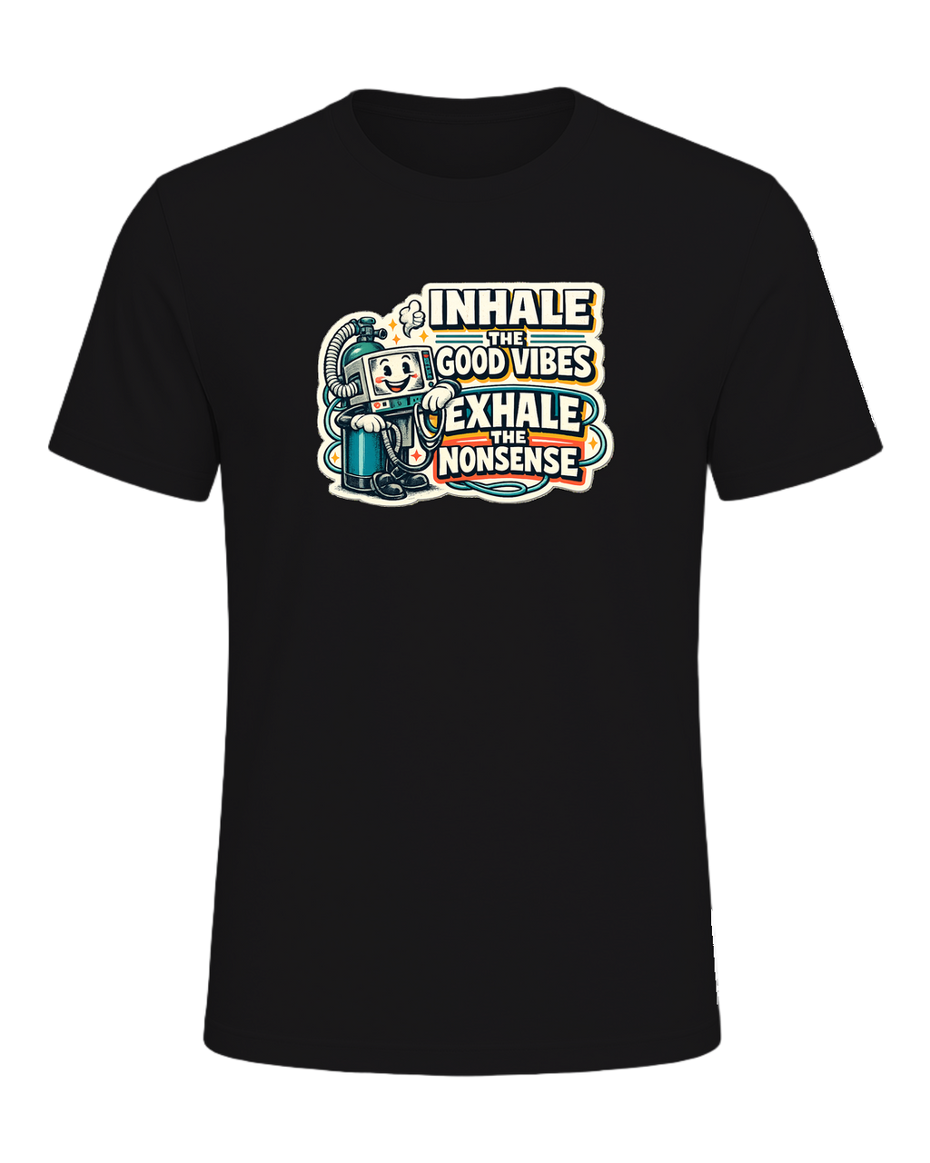 Inhale The Good Vibes Exhale The Nonsense Tee — Dark Grey Heather