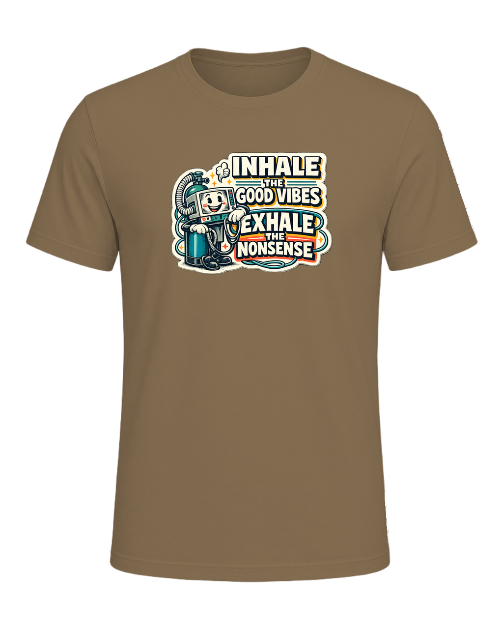 Inhale The Good Vibes Exhale The Nonsense Tee — Heather Olive