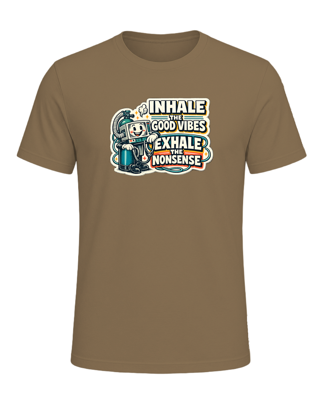 Inhale The Good Vibes Exhale The Nonsense Tee — Heather Olive