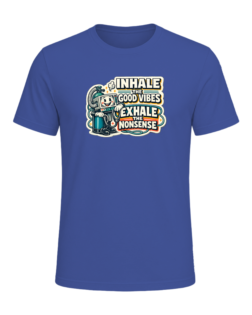 Inhale The Good Vibes Exhale The Nonsense Tee — Heather True Royal